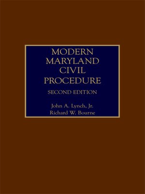 cover image of Modern Maryland Civil Procedure